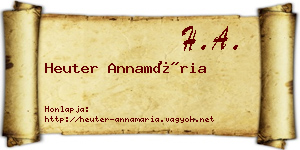 Heuter Annamária névjegykártya